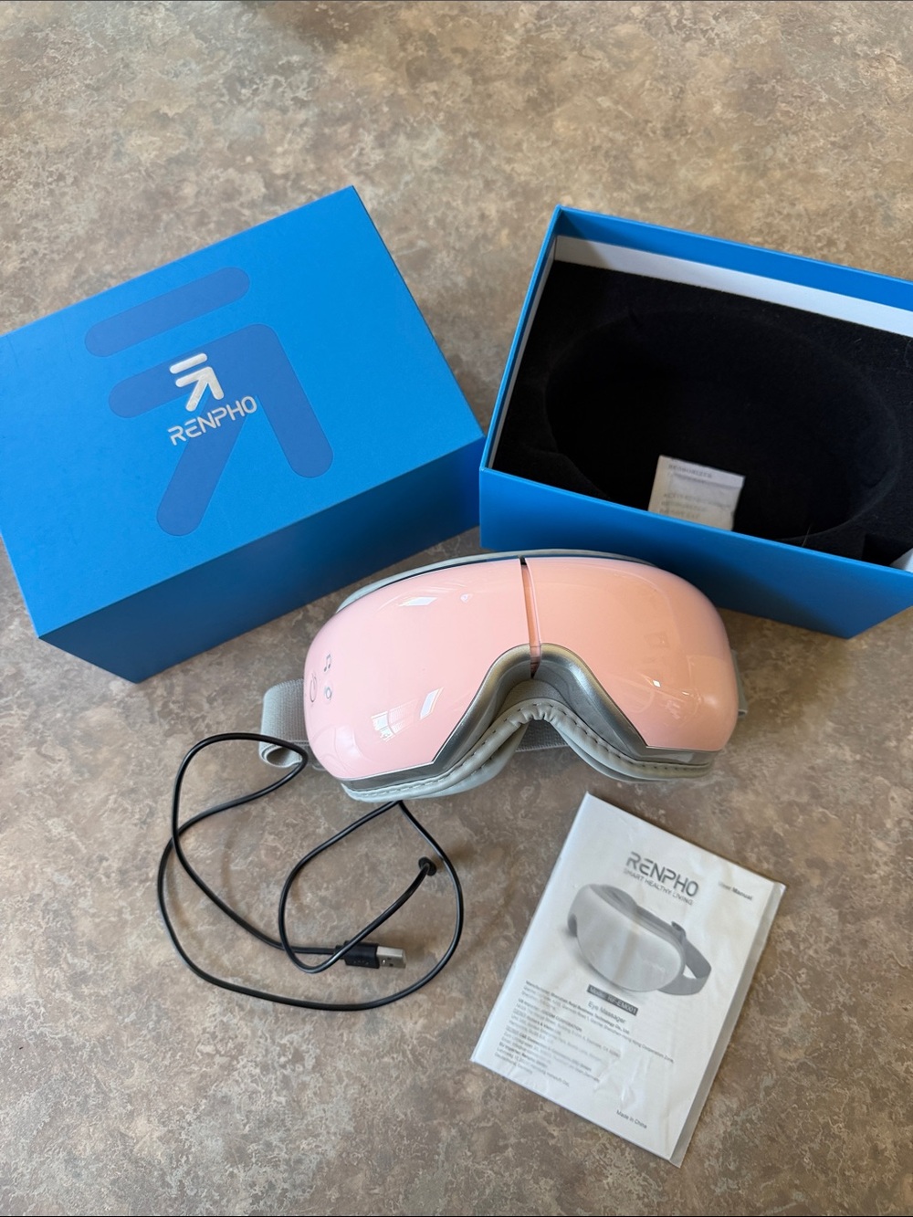 Pink Eye Massager with Heat & Vibration and Sound